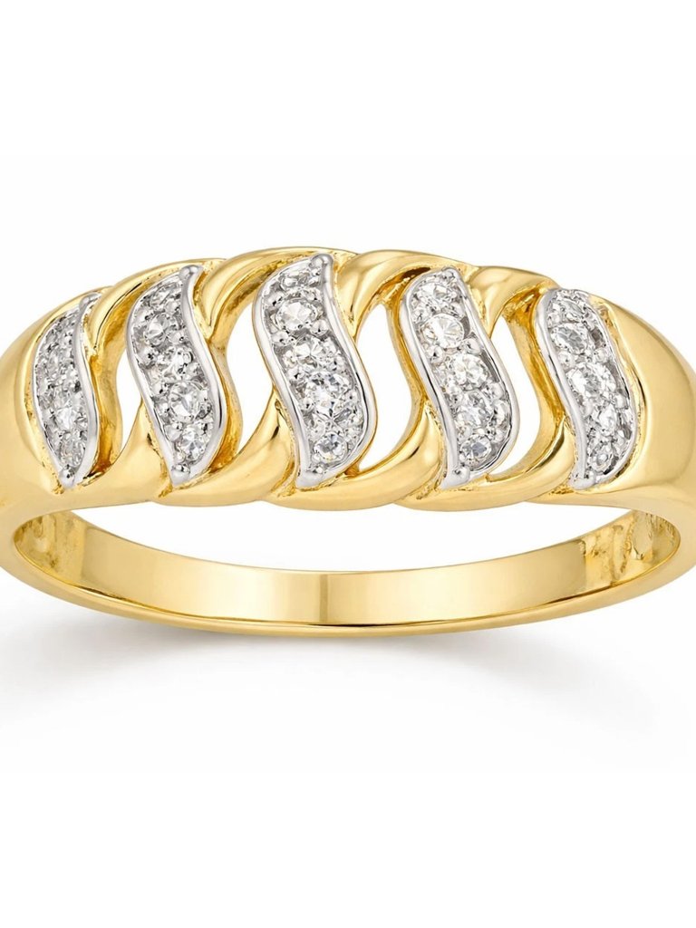 Genuine Diamond Dome Ring 10k Yellow Gold